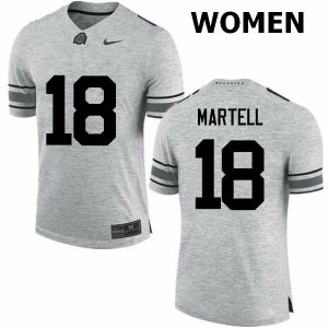 NCAA Ohio State Buckeyes Women's #18 Tate Martell Gray Nike Football College Jersey GJW8745CC